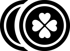 Coin With A Clover Sketch Svg Vector, Free Vectors File